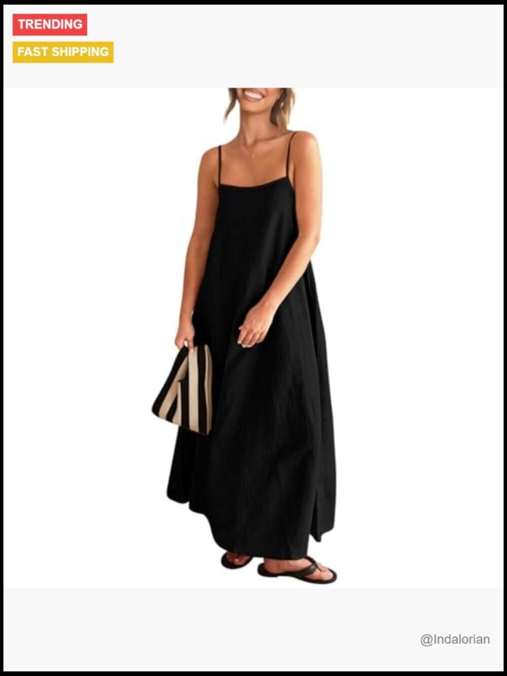 Linen Maxi Dress with Spaghetti Straps Backless Casual Beach - Picture 4 of 7